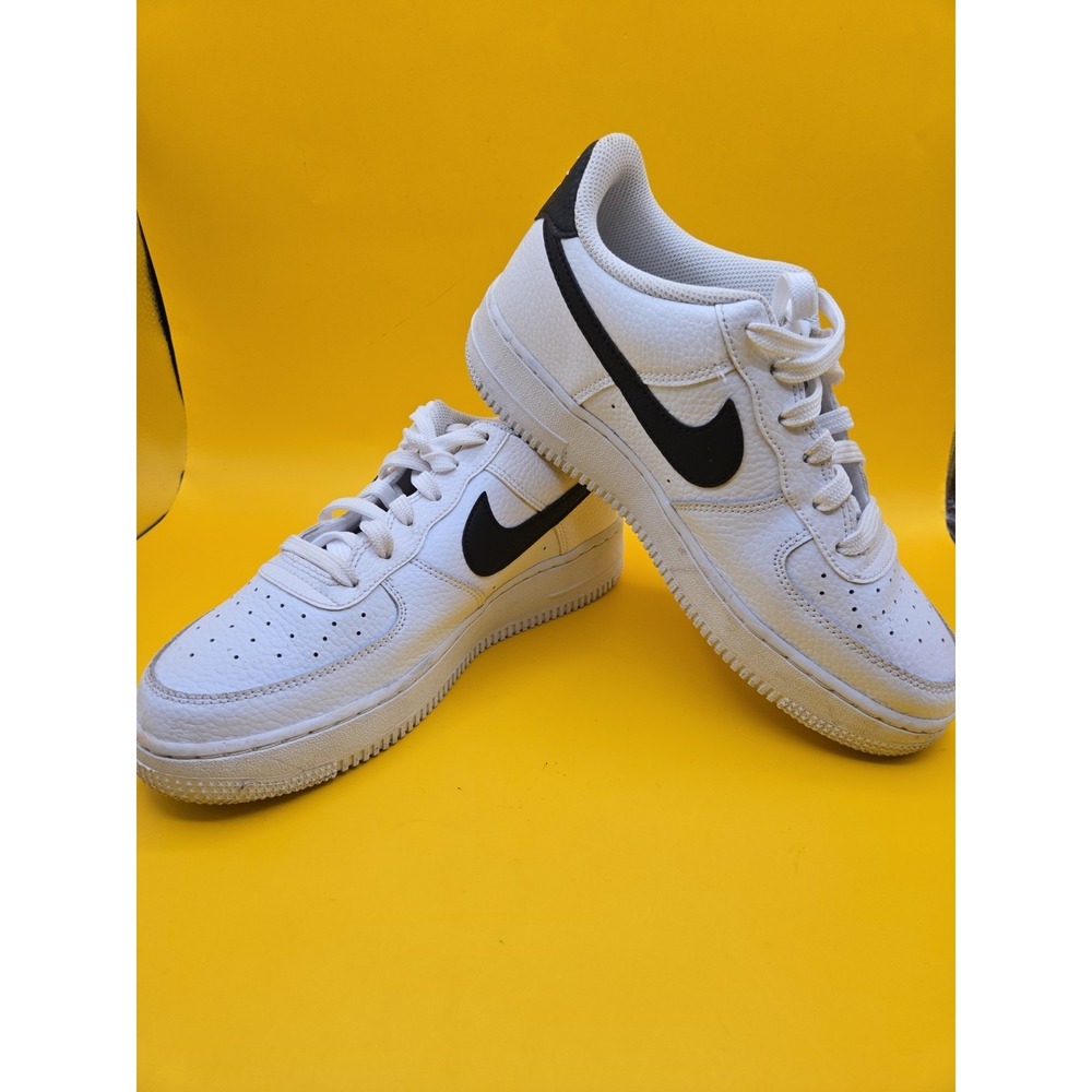 Nike AirForce 1  White Black Swoosh Sneaker Women's 8.5 / Kids 6Y | CT3839-100